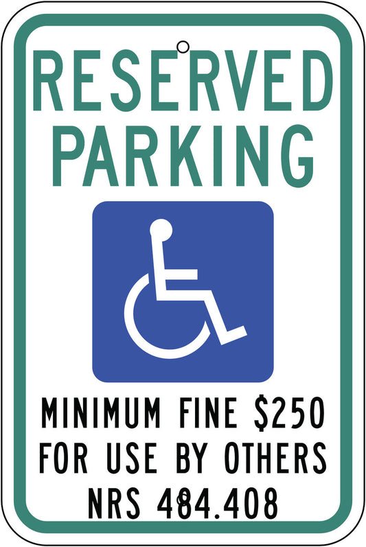 ZING Nevada, Handicapped Parking Sign, 18X12 - official Zing product image 1