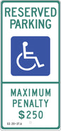 ZING North Carolina, Handicapped Parking Sign, 26X12 - official Zing product image 1