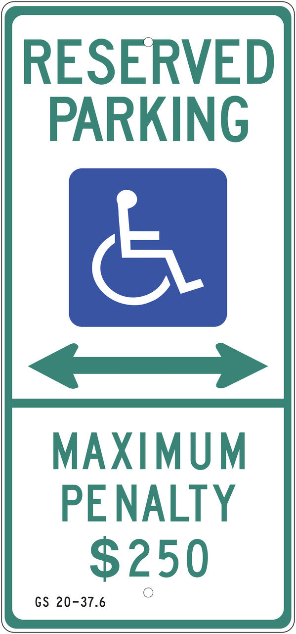 ZING North Carolina, Handicapped Accessible Sign, 26X12 - official Zing product image 1