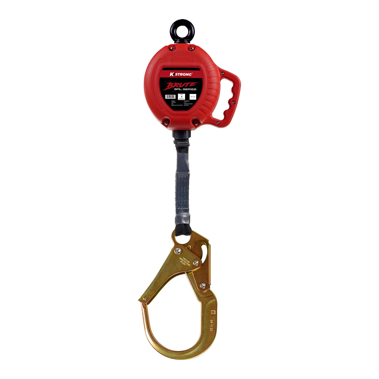 KStrong® BRUTE™ 11 ft. Web SRL with Forged Steel Rebar Hook. Includes Installation Carabiner (ANSI)