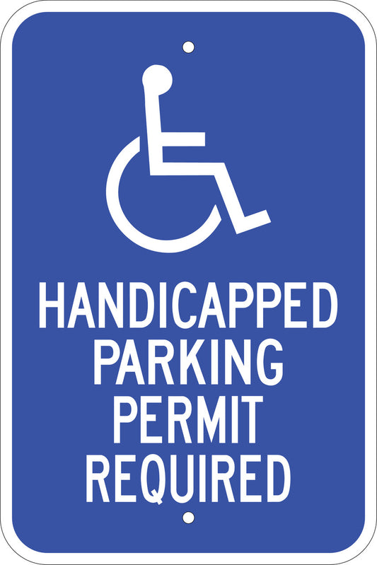 ZING Handicapped Parking Permit Requi Sign, 18X12 - official Zing product image 1