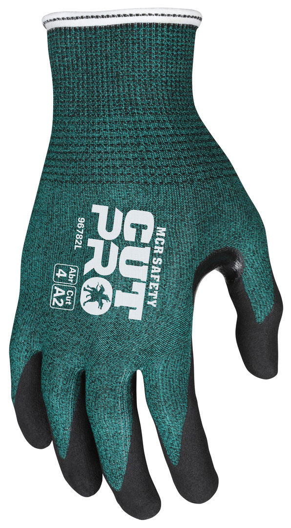 VP96782 - MCR Safety CutPro® 18 Gauge HyperMax® HPPE Shell - Cut, Abrasion, and Puncture Resistant - Nitrile Foam Coated Palm and Fingertips - Reinforced Thumb Crotch - Vending Packaged