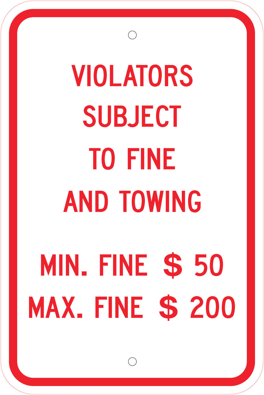ZING Pennsylvania, Handicapped Fine Sign, 18X12 - official Zing product image 1