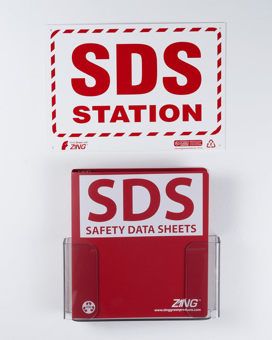 ZING SDS Wall Station Kit, Wall Holder, SDS Sign, 1.5" Binder - official Zing product image 1