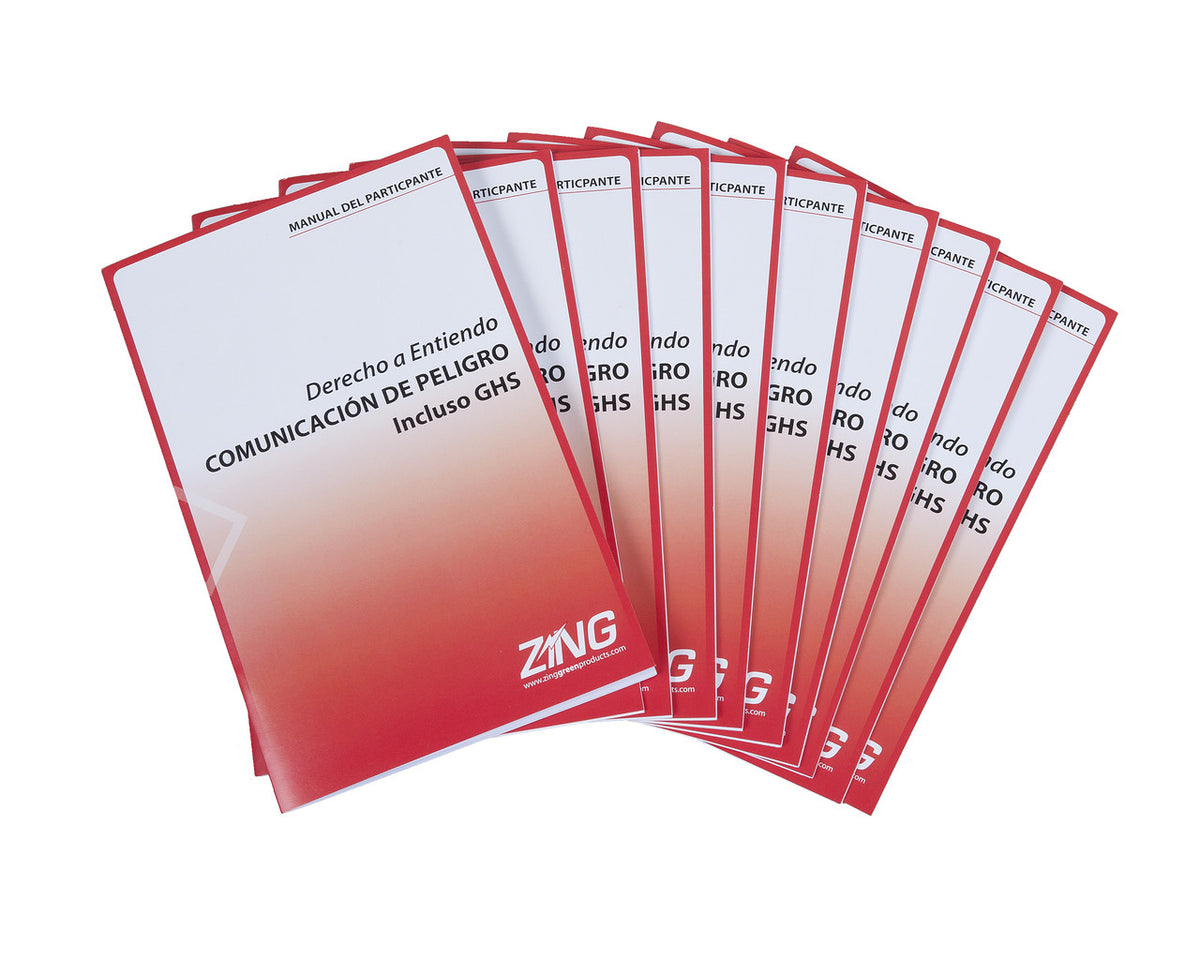 ZING GHS - SDS Training Booklet - 10 Pack Spanish - official Zing product image 1