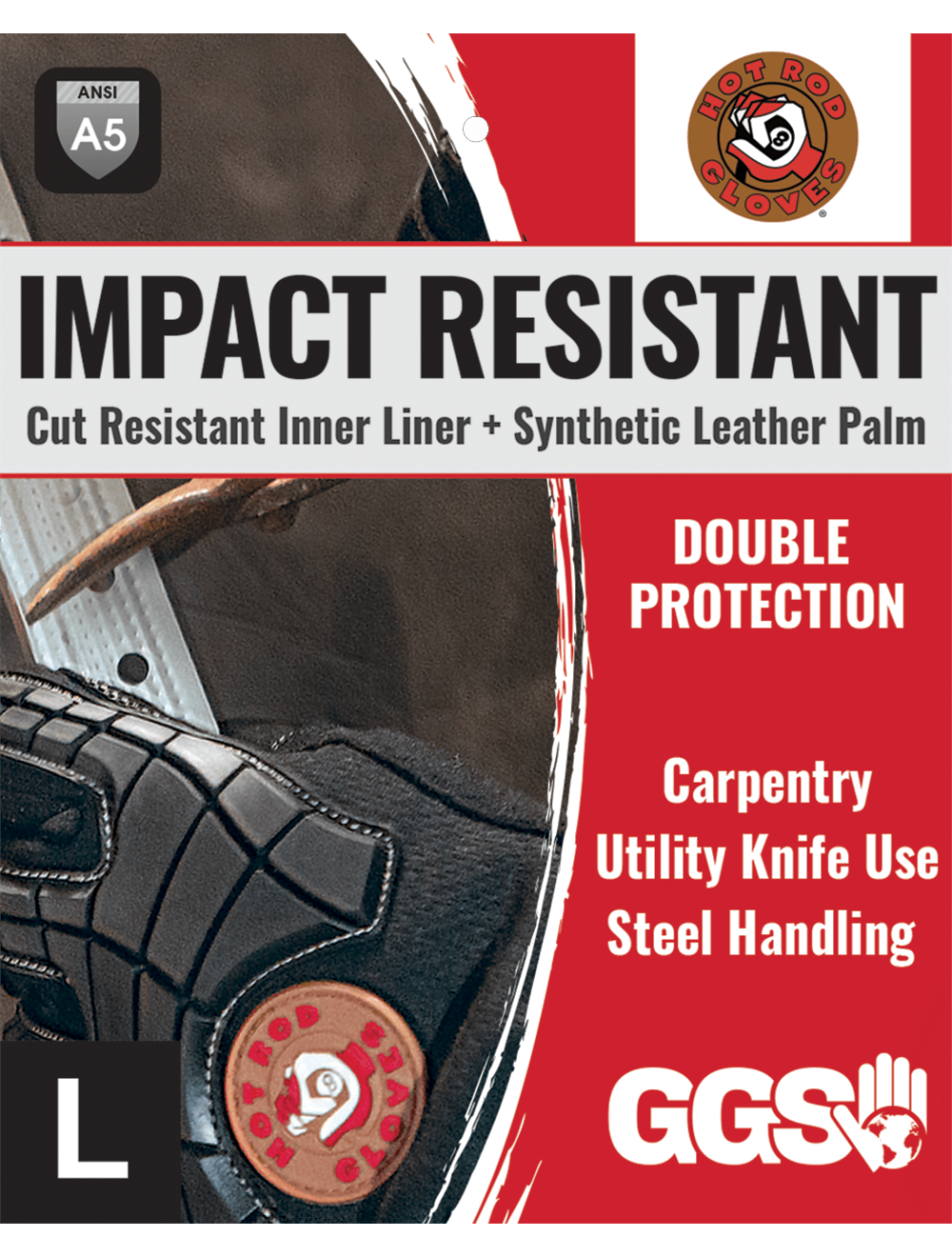 Hot Rod Gloves® - HR8200KEV - Mechanics Gloves - cut level A6 - red