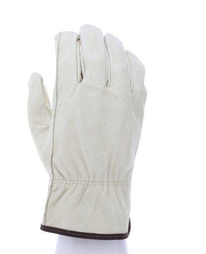 3401_ - 3401L - 27239 - 360 - Leather driver work gloves – MCR Safety Group 3401 – grain pigskin leather with keystone thumb 