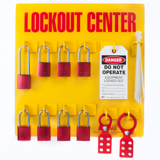 ZING Lockout Tagout Station, 8 Aluminum Padlocks - 2727