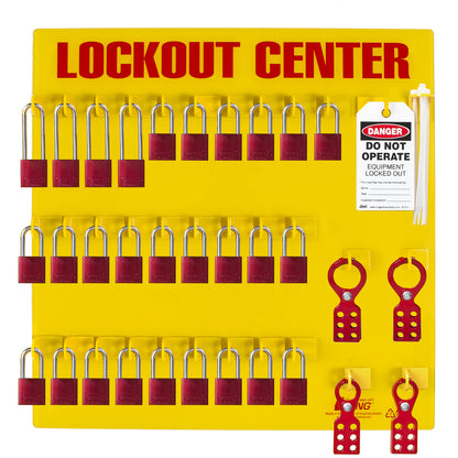 ZING Lockout Tagout Station, 28 Aluminum Padlocks - 2729