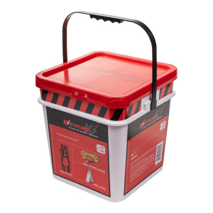KStrong® 50 ft. Roofers Kit with Elite 5-Point TB Leg Harness Size M-L, Rope, Rope Grab Assembly, Reusable Roof Anchor, Bucket and Lid