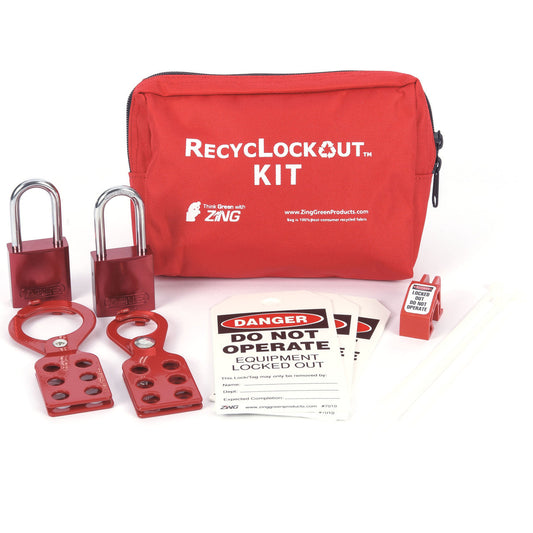 ZING Lockout Tagout Kit W/Aluminum Padlocks, 11 Components - 2731