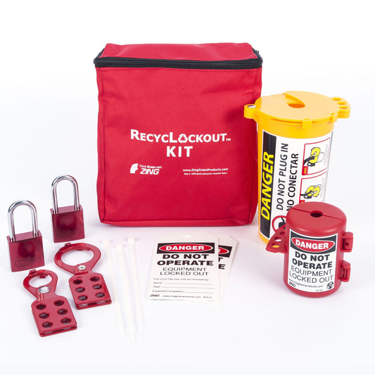 ZING Lockout Tagout Kit W/Aluminum Padlocks, 11 Components, Plug - official Zing product image 1