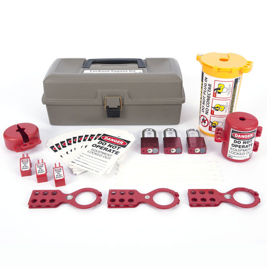 ZING Lockout Tagout Kit W/Aluminum Padlocks, 32 Components, Tool Box - 2734