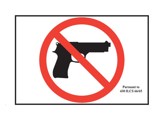 ZING Concealed Carry Label, Illinois, 4"X6", 2-Pk - 2735S