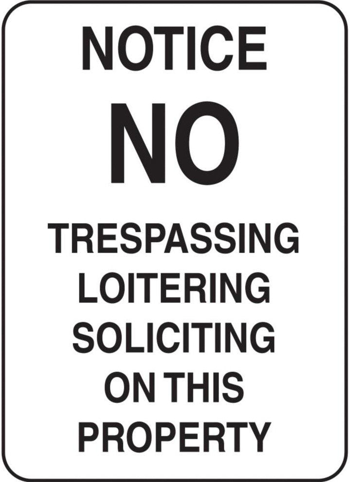 ZING Security Sign, Notice Property 10X14 Al - official Zing product image 1