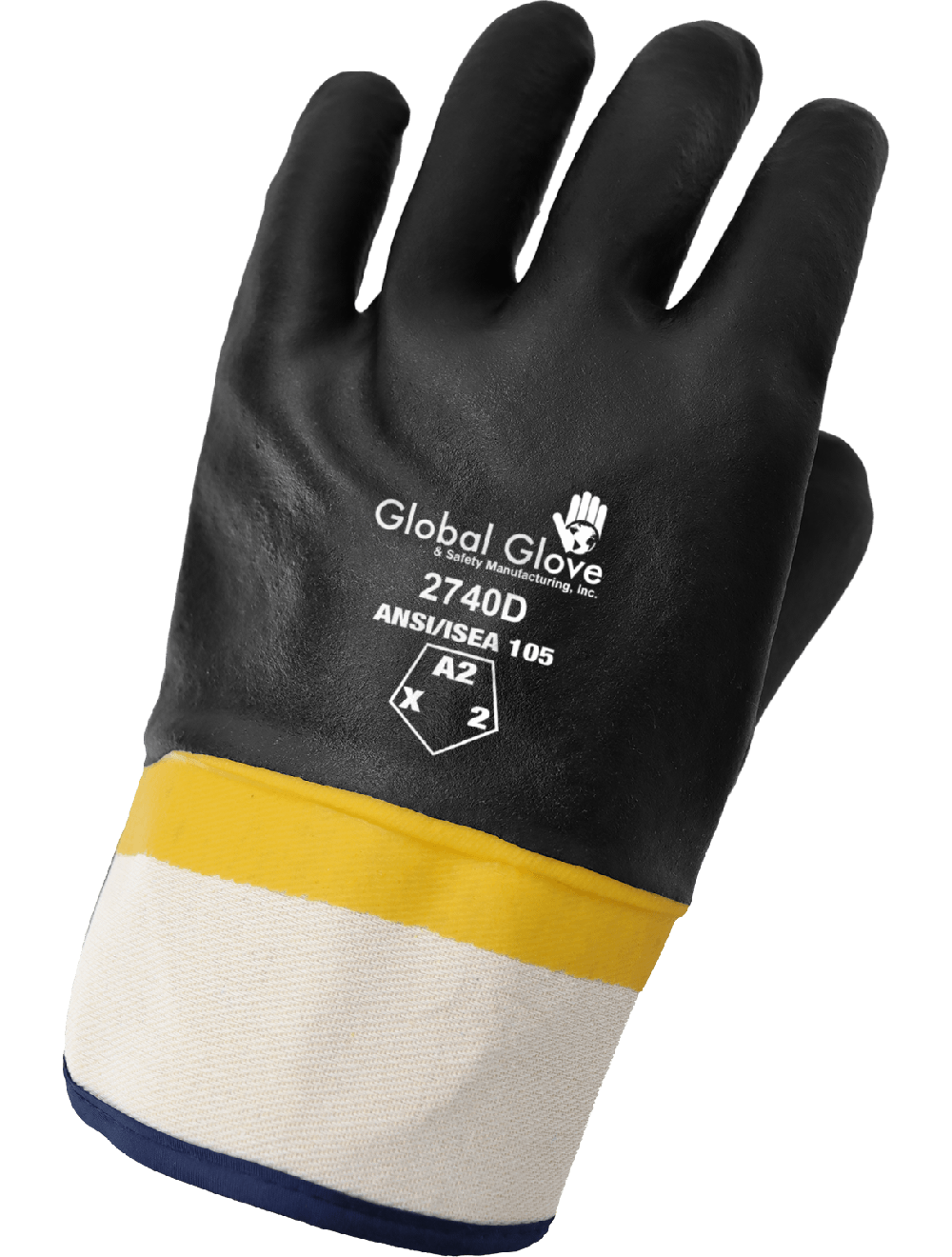 PVC 2740D Chemical Handling Gloves - cut level A2