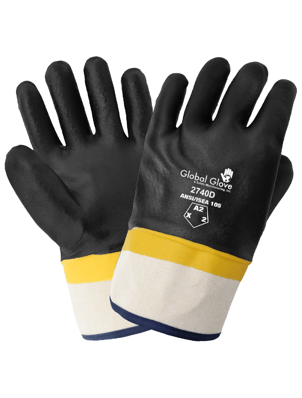 Global Glove - 2740D - Chemical Handling Gloves - cut level A2 - black