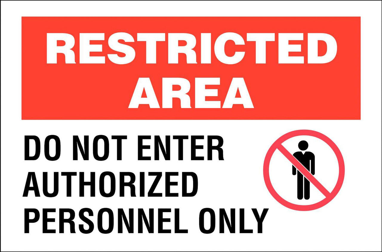 ZING Security Sign, Restricted Person, 10X14, Al - official Zing product image 1
