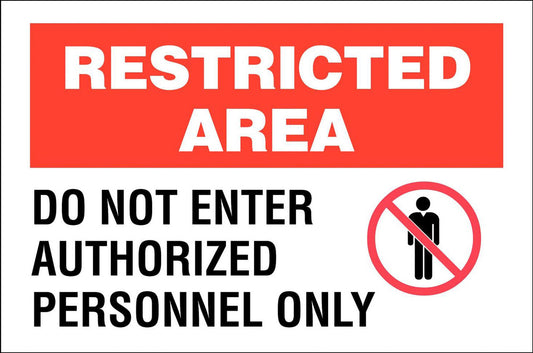 ZING Security Sign, Restricted Person, 10X14, Al - official Zing product image 1