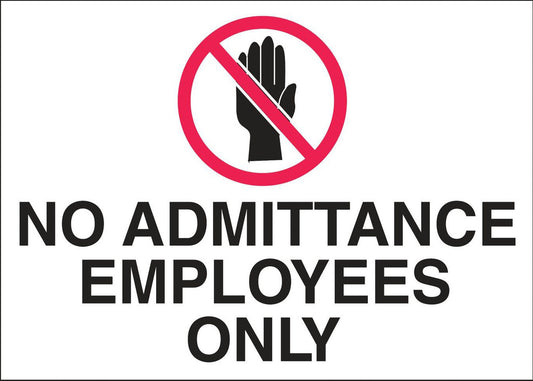 ZING Security Sign, Employees Only, 10X14 Al - official Zing product image 1