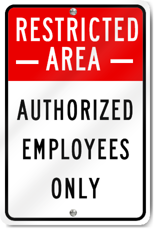 ZING Parking Sign Restricted Area, Authorized Employees Only - official Zing product image 1
