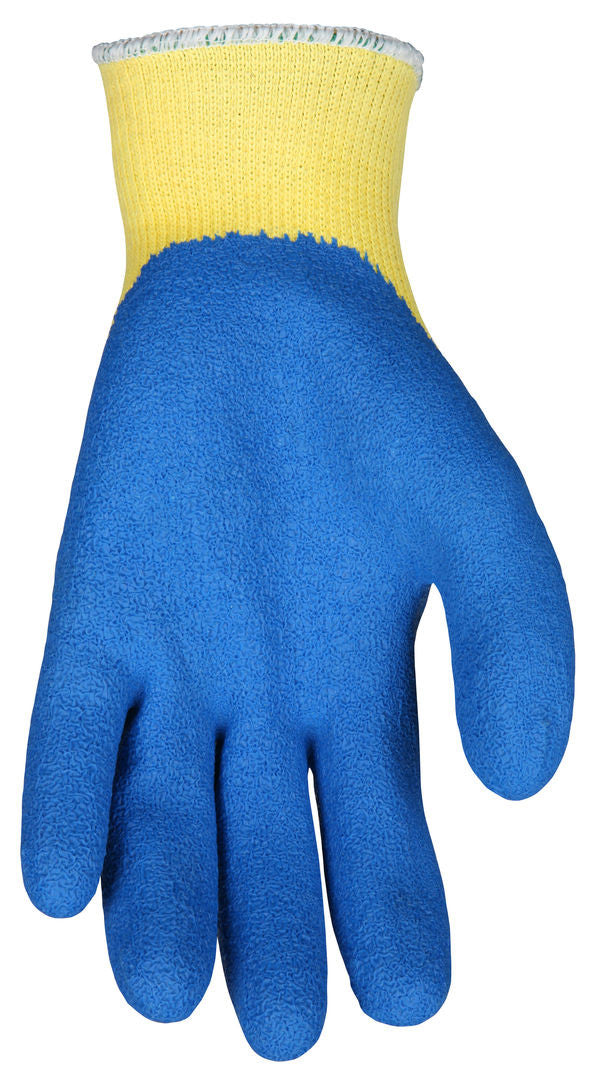 9687 - MCR Safety CutPro® - 10-Gauge DuPont™ Kevlar® Aramid Shell - Cut Resistant Work Gloves - Latex Coated Palm and Fingertips - Blue Textured Latex Coating Provides Excellent Gripping Power