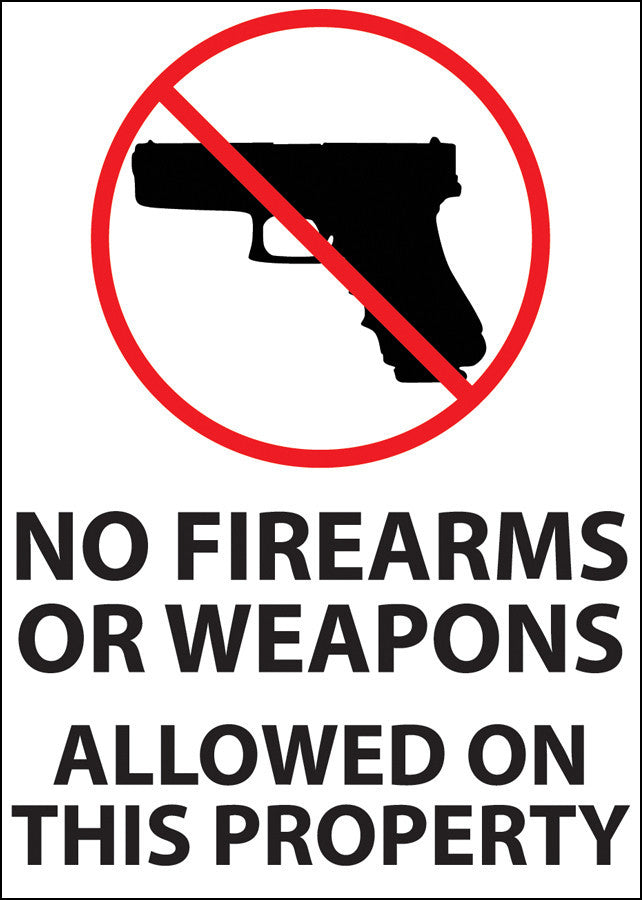 ZING Security Label, 5X7, Nor Firearms Allowed, 2-Pk - 2763