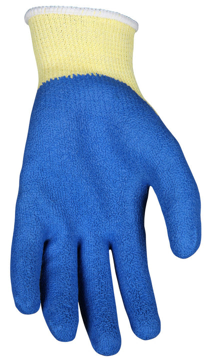 96871 - MCR Safety CutPro® - 10 Gauge DuPont™ Kevlar® Aramid Shell - Cut Resistant Work Gloves - Blue Latex Palm and Fingertips - Latex Coating Provides Excellent Gripping Power