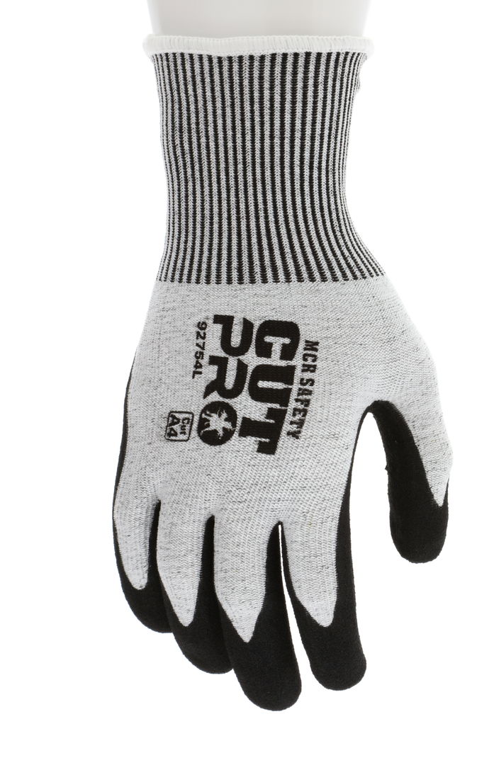 92754 - MCR Safety CutPro® - 13 Gauge HyperMax® HPPE Shell - Cut Resistant Work Gloves - Double Coated Black Nitrile Outer Coating Absorbs Oils and Aids Grip - Inner Coating Repels Oils and Liquids