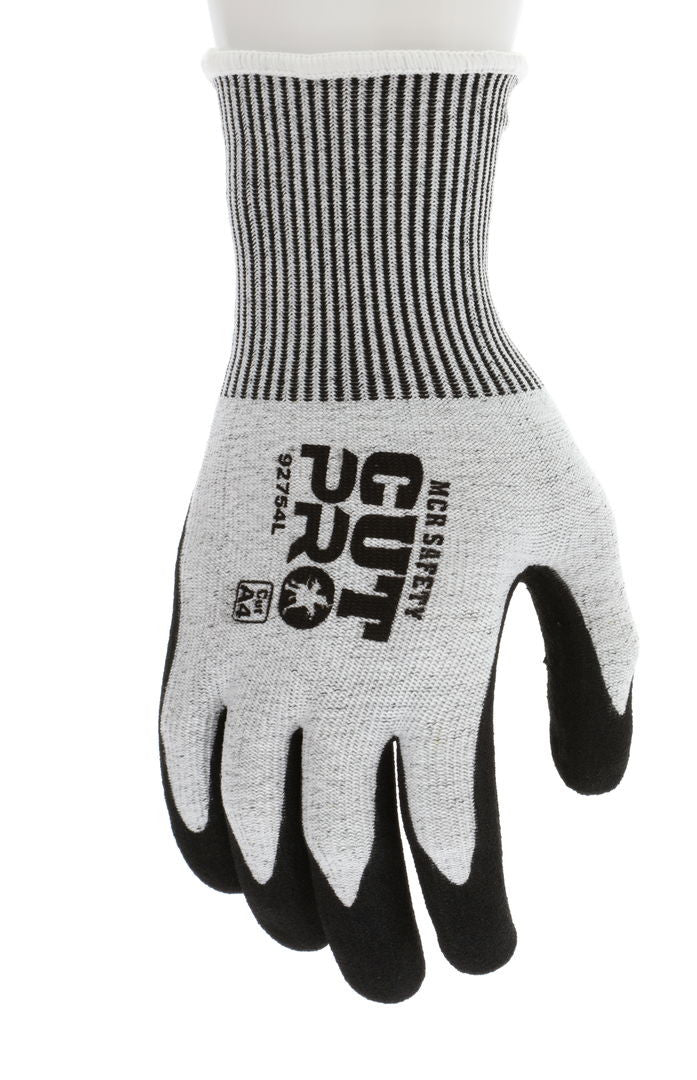 VP92754 - Vending Packaged - MCR Safety CutPro® - 13 Gauge HyperMax® HPPE Shell - Cut Resistant Work Gloves - Double Coated Black Nitrile Outer Coating Absorbs Oils and Aids Grip - Inner Coating Repels Oils and Liquids