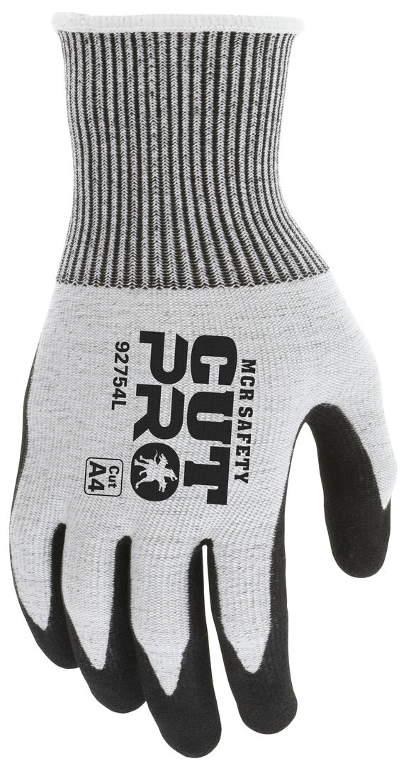 92754 - MCR Safety CutPro® - 13 Gauge HyperMax® HPPE Shell - Cut Resistant Work Gloves - Double Coated Black Nitrile Outer Coating Absorbs Oils and Aids Grip - Inner Coating Repels Oils and Liquids
