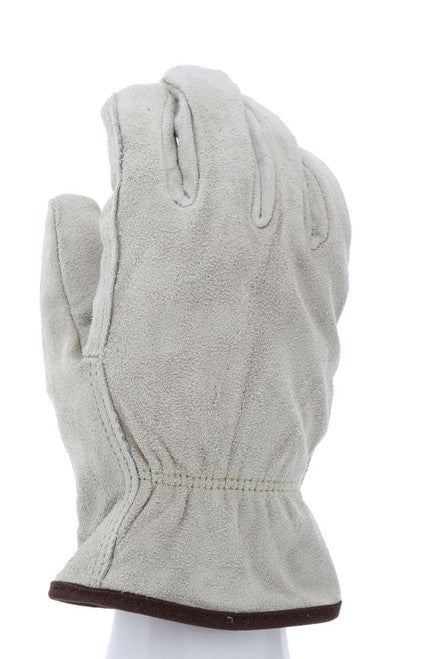 3150_ - 3150L - 27889 - 360 - Leather driver work gloves – MCR Safety Group 3150 – split cowskin leather with red fleece lini