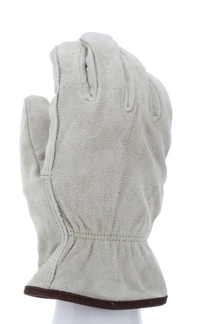 3150_ - 3150L - 27889 - 360 - Leather driver work gloves – MCR Safety Group 3150 – split cowskin leather with red fleece lini