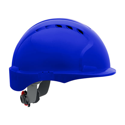 JSP 280-EV6151SV – Vented, Short Brim Hard Hat with HDPE Shell, 6-Point Polyester Suspension and Wheel Ratchet Adjustment