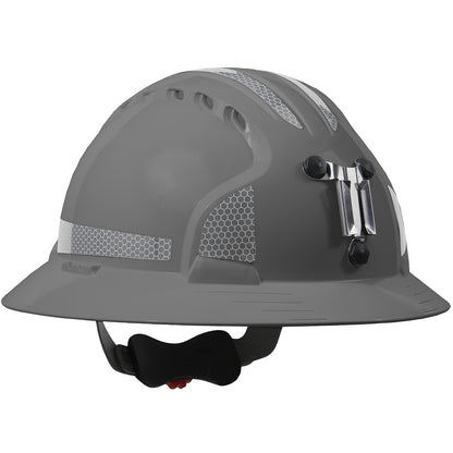 PIP JSP 280-EV6161MCR2 Full Brim Mining Hard Hat with HDPE Shell, 6-Point Polyester Suspension, Wheel Ratchet Adjustment and CR2 Reflective Kit