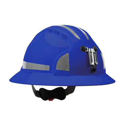 PIP JSP 280-EV6161MCR2 Full Brim Mining Hard Hat with HDPE Shell, 6-Point Polyester Suspension, Wheel Ratchet Adjustment and CR2 Reflective Kit
