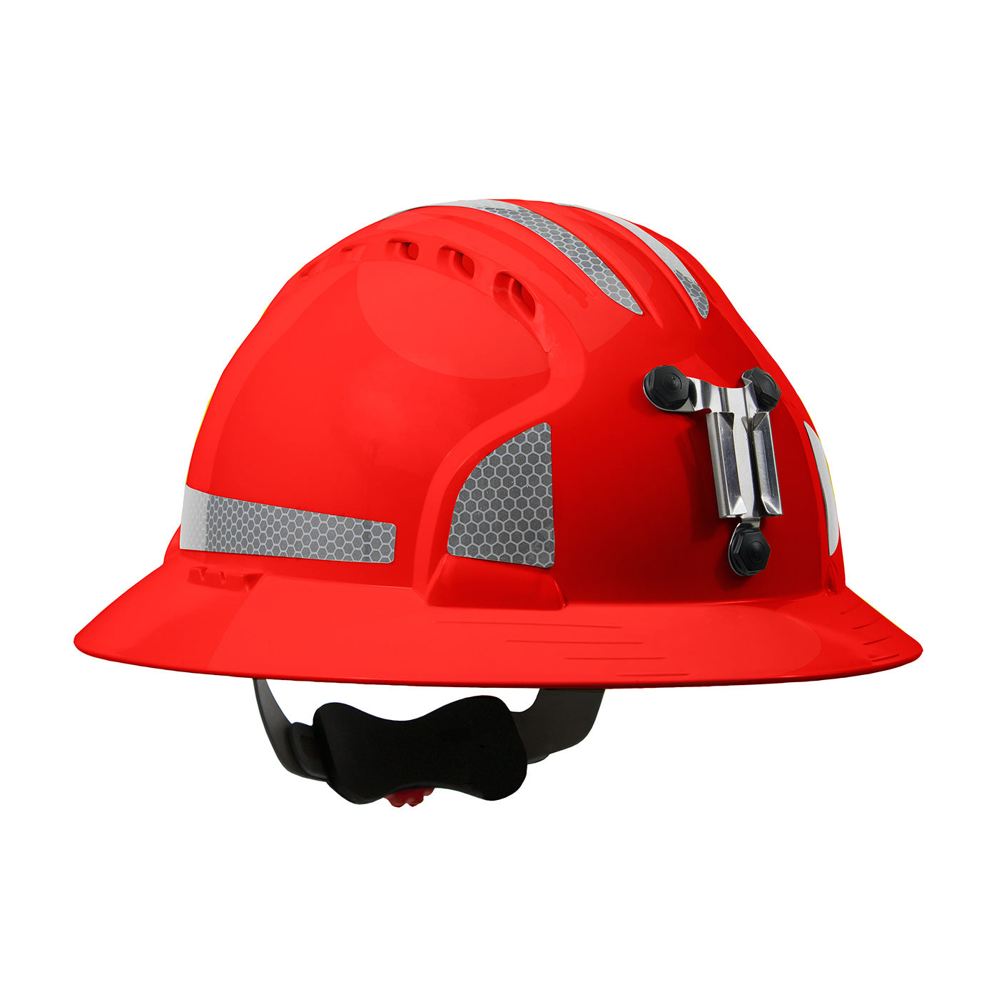 PIP JSP 280-EV6161MCR2 Full Brim Mining Hard Hat with HDPE Shell, 6-Point Polyester Suspension, Wheel Ratchet Adjustment and CR2 Reflective Kit