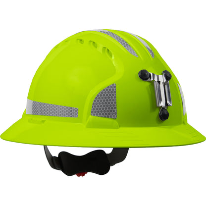 PIP JSP 280-EV6161MCR2 Full Brim Mining Hard Hat with HDPE Shell, 6-Point Polyester Suspension, Wheel Ratchet Adjustment and CR2 Reflective Kit