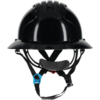 JSP 280-EV6262-CH – Full Brim Safety Helmet with HDPE Shell, 4-Point Chinstrap, 6-Point Suspension and Wheel Ratchet Adjustment