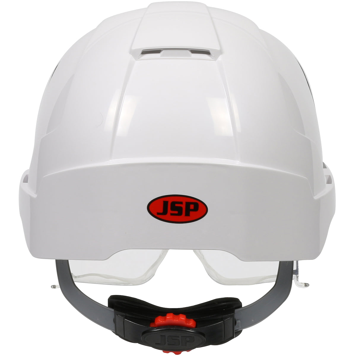 PIP JSP 280-EVLV Type I, Vented Industrial Safety Helmet with Lightweight ABS Shell, Integrated ANSI Z87.1 Eye Protection, 6-Point Polyester Suspensio