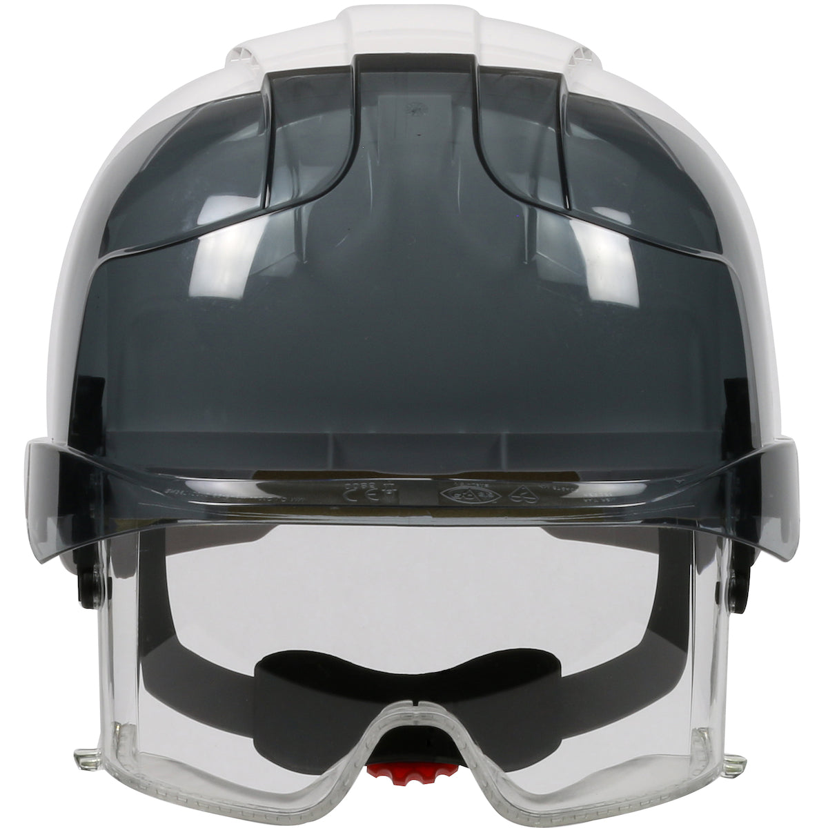PIP JSP 280-EVLV Type I, Vented Industrial Safety Helmet with Lightweight ABS Shell, Integrated ANSI Z87.1 Eye Protection, 6-Point Polyester Suspensio
