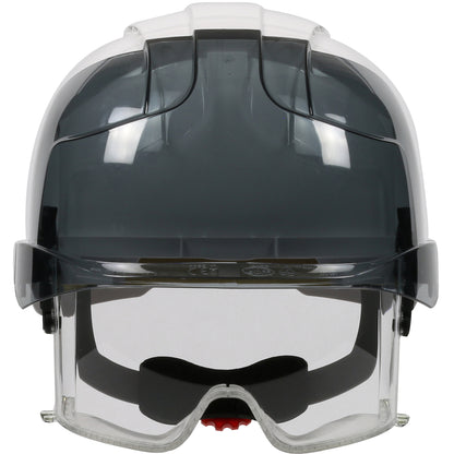 PIP JSP 280-EVLV Type I, Vented Industrial Safety Helmet with Lightweight ABS Shell, Integrated ANSI Z87.1 Eye Protection, 6-Point Polyester Suspensio