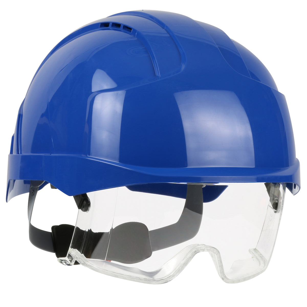 PIP JSP 280-EVLV Type I, Vented Industrial Safety Helmet with Lightweight ABS Shell, Integrated ANSI Z87.1 Eye Protection, 6-Point Polyester Suspensio
