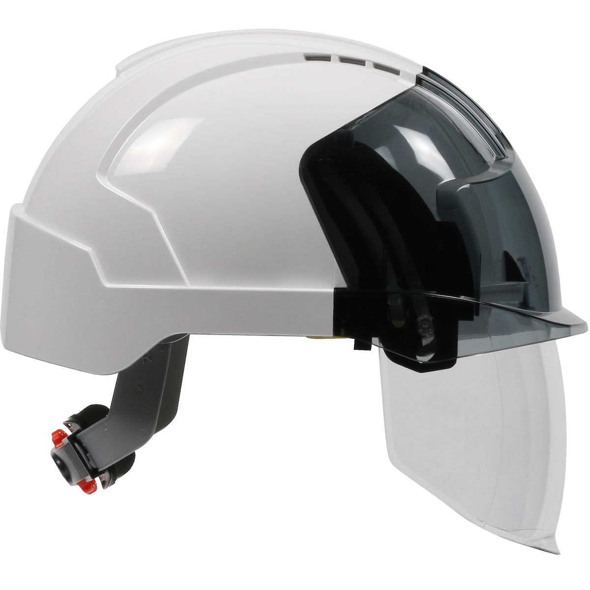 PIP JSP 280-EVSV Type I, Vented Industrial Safety Helmet with Lightweight ABS Shell, Integrated ANSI Z87.1 Faceshield, 6-Point Polyester Suspension an