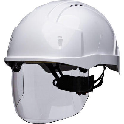 PIP JSP 280-EVSV Type I, Vented Industrial Safety Helmet with Lightweight ABS Shell, Integrated ANSI Z87.1 Faceshield, 6-Point Polyester Suspension an