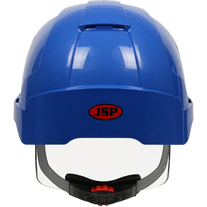 PIP JSP 280-EVSV Type I, Vented Industrial Safety Helmet with Lightweight ABS Shell, Integrated ANSI Z87.1 Faceshield, 6-Point Polyester Suspension an