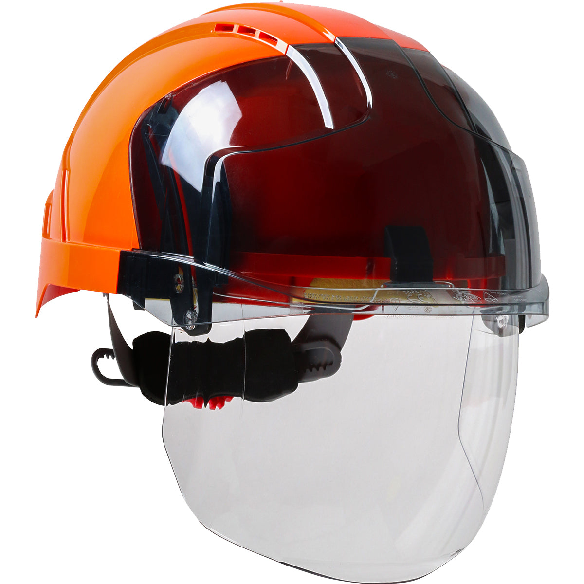 PIP JSP 280-EVSV Type I, Vented Industrial Safety Helmet with Lightweight ABS Shell, Integrated ANSI Z87.1 Faceshield, 6-Point Polyester Suspension an