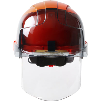 PIP JSP 280-EVSV Type I, Vented Industrial Safety Helmet with Lightweight ABS Shell, Integrated ANSI Z87.1 Faceshield, 6-Point Polyester Suspension an
