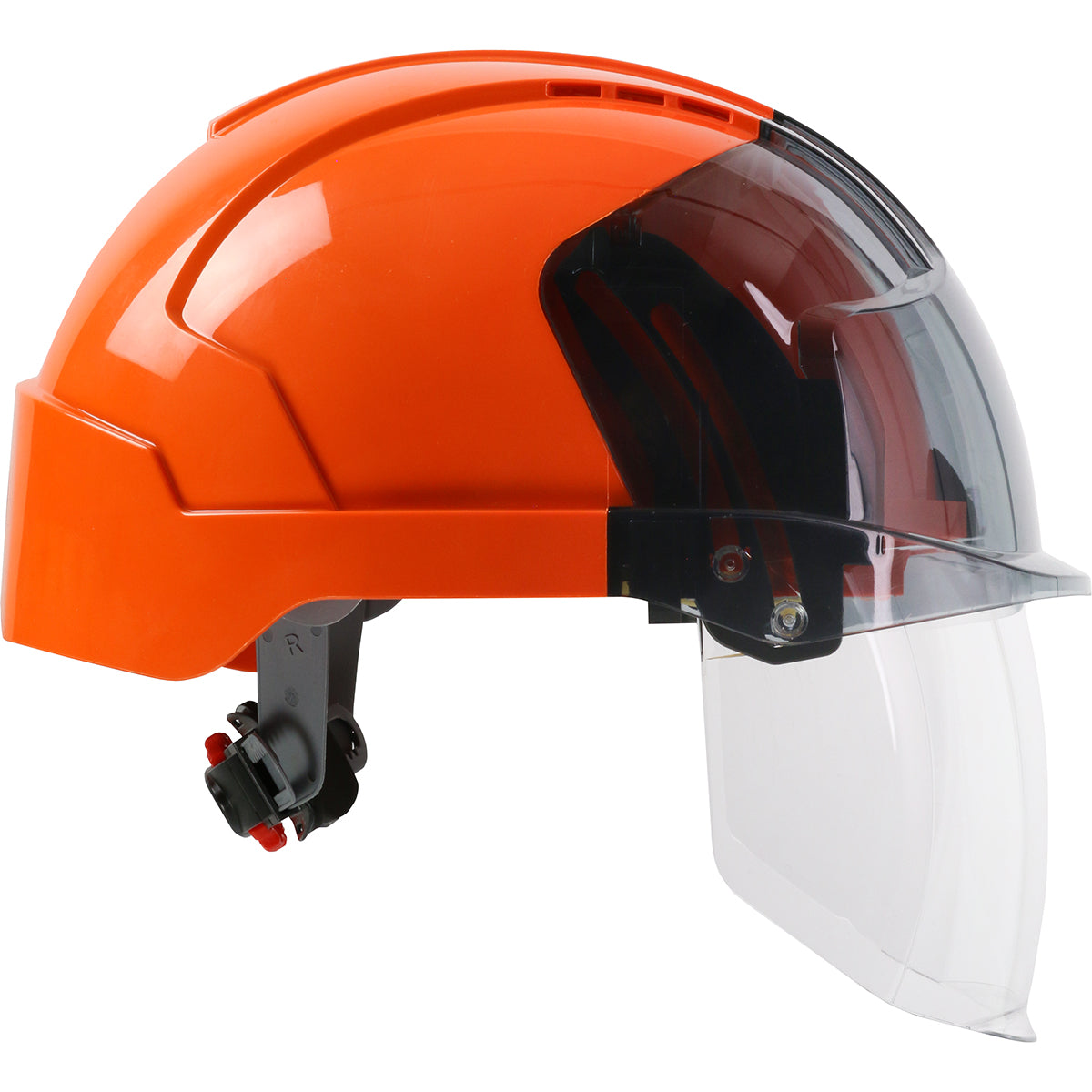 PIP JSP 280-EVSV Type I, Vented Industrial Safety Helmet with Lightweight ABS Shell, Integrated ANSI Z87.1 Faceshield, 6-Point Polyester Suspension an