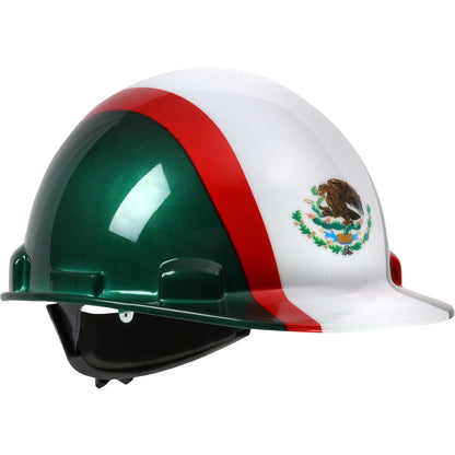 Dynamic 280-HP341R-MEX – Cap Style Smooth Dome Hard Hat with HDPE Shell, 4-Point Textile Suspension, Graphic Wrap and Wheel-Ratchet Adjustment